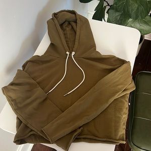 mate cropped cotton hoodie